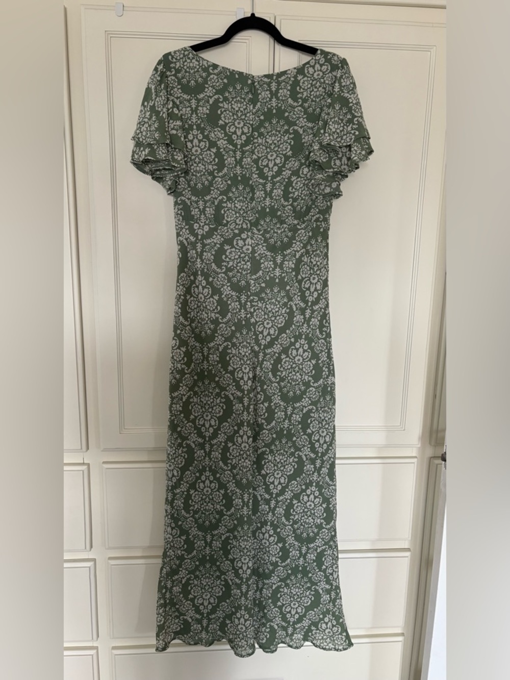 Abercrombie & Fitch Ruffle Sleeve Maxi Dress, Green, L - Picture 4 of 16